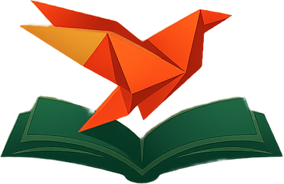 AcademiSync logo: an origami bird taking flight from an open book